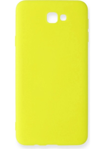 Samsung Galaxy J7 Prime Kılıf Nano Içi Kadife Silikon - Sarı