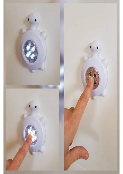 4'lü Renkli Dokunmatik Kaplumbağa LED Gece Lambası Seti