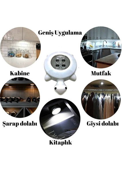 4'lü Renkli Dokunmatik Kaplumbağa LED Gece Lambası Seti