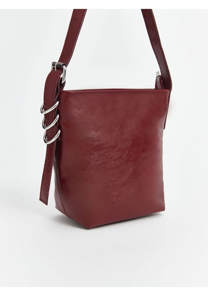 Kadın Omuz Çantası, Deri Görünümlü, Bordo, Şık ve Hafif Tasarım fiyatları
