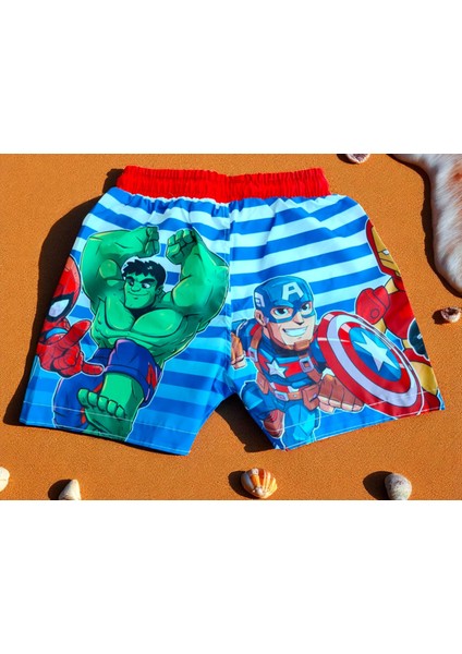 Erkek Çocuk Karakter Baskılı Bağcıklı Içi Ağ Fileli Deniz ve Havuz Şortu fiyatları