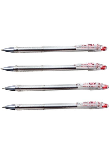 Tükenmez Ch6 Kırmızı 1.0 mm ( Dört Adet )