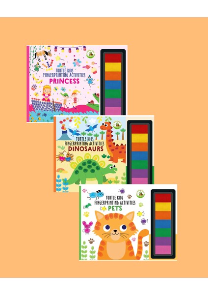 Fingerprint Activities Serisi 3'lü (Princess - Dinosaurs - Pets)