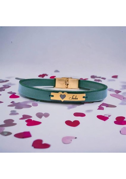 14 Ayar Altın Plakalı Seda Ismine Özel Kalp Figürlü Hakiki Yeşil Derili Hediye BILEKLIK-573ISIM fiyatları