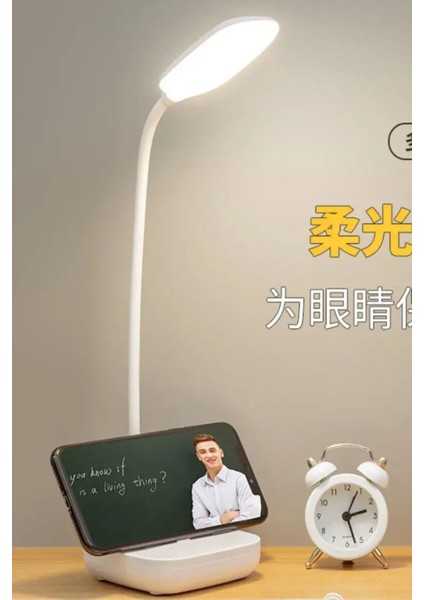 3 Renk Dokunmatik Kablosuz Masa Lambası, LED Okuma Işığı, Dimmer Ayarlı Wb-01