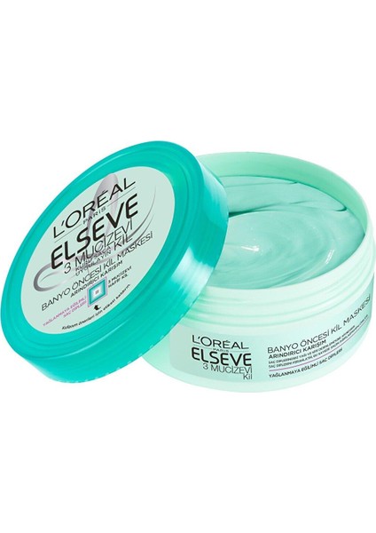 Elseve 3 Mucizevi Kil Banyo Öncesi Saç Maskesi 150 ml – Kuru Saçlar İçin Hafifletici ve Arındırıcı Etki modelleri