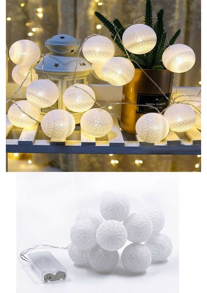 Yeşil Renkli 10'lu Pilli Işık Zinciri Hasır Toplar, Dekoratif ve Şık Aydınlatma Seti fiyatları