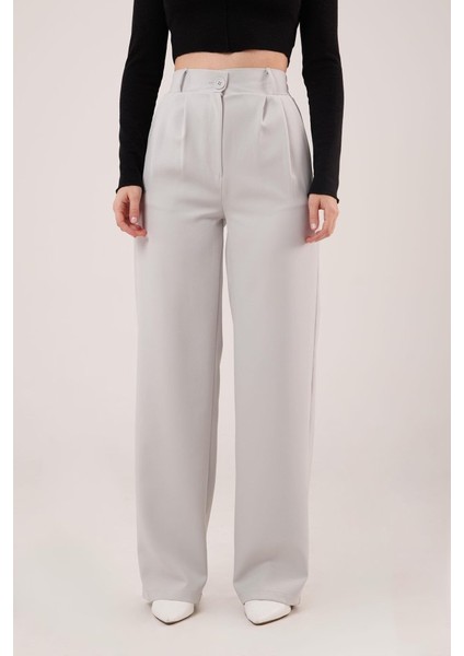 Bol Paça Piliseli Gri Pantolon fiyatları