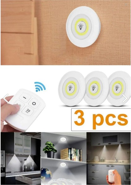 Uzaktan Kumandalı, Zaman Ayarlı, Pratik 3'lü Spot Lamba Beyaz modelleri