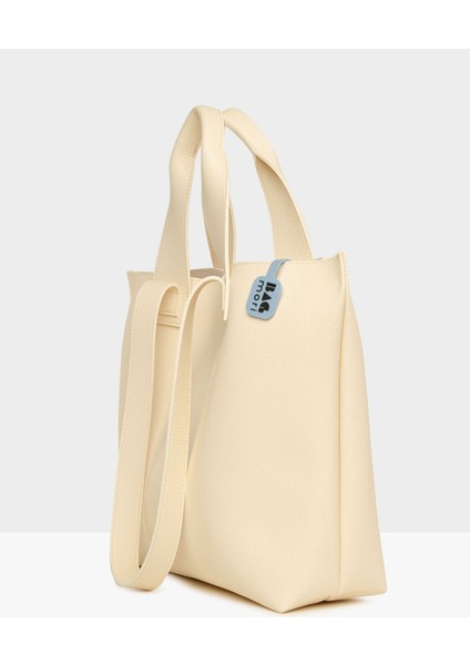 Kadın Büyük Dokulu Çift Askılı Tote Çanta Bej M000008166 fiyatları