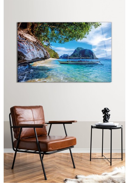 Tropik Filipinler Manzara Yatay Cam Tablo, Modern Ev Ofis Dekoru, Hediyelik Duvar Dekorasyonu fiyatları