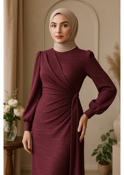 Simli Tesettür Kalem Bağlamalı Abiye Elbise fiyatları