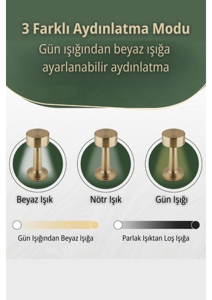 Şarjlı Dokunmatik Masa ve Gece Lambası, Dimmer ve Enerji Tasarruflu LED Işık