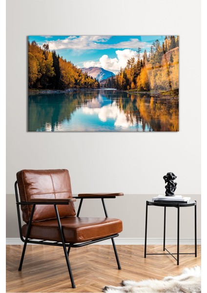 Sonbahar Tabiat Manzarası Yatay Cam Tablo, Modern Ev Dekoru, Hediyelik Duvar Dekorasyonu, Kırılmaz fiyatları