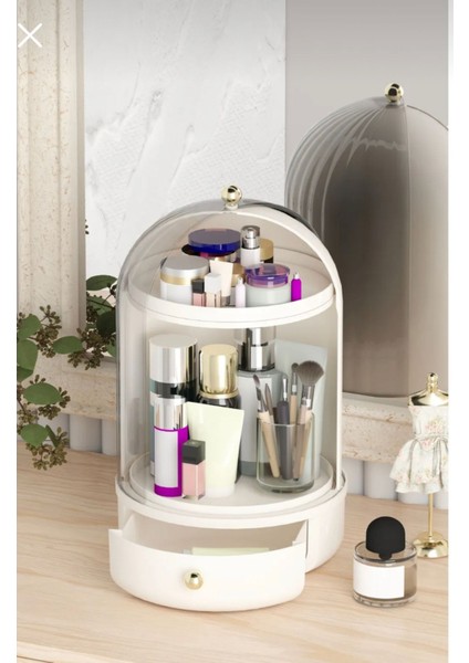 Beyaz 360 Derece Makyaj Organizer, Şık ve Pratiktir modelleri