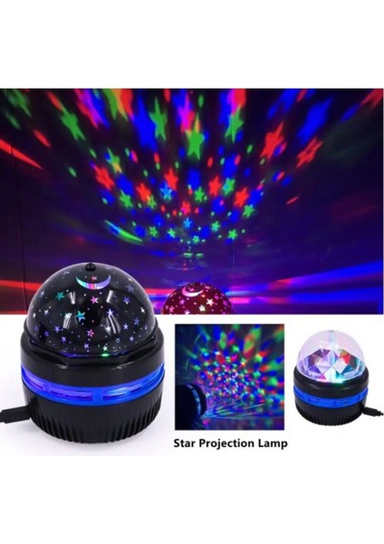 360 Derece Dönen Renkli Gece Lambası, Yıldız ve Galaksi Projektörü, 10X7 cm modelleri