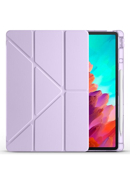 Lenovo Idea Tab Pro 12.7 TB-373FU Yatay ve Dikey Standlı Antişok Köşe Korumalı Kalemlikli Origami Slikon Kılıf fiyatları