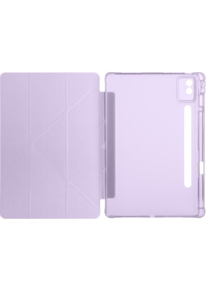 Lenovo Idea Tab Pro 12.7 TB-373FU Yatay ve Dikey Standlı Antişok Köşe Korumalı Kalemlikli Origami Slikon Kılıf modelleri
