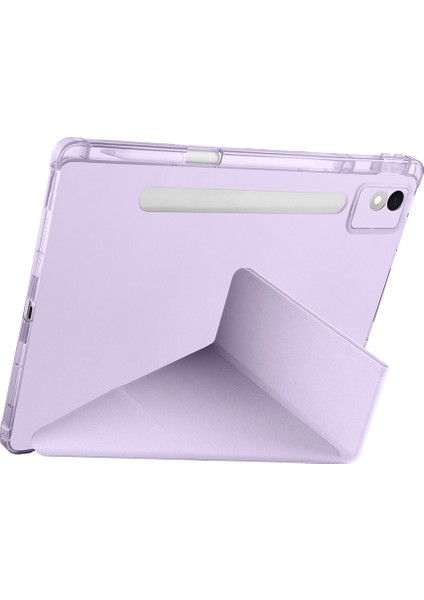 Lenovo Idea Tab Pro 12.7 TB-373FU Yatay ve Dikey Standlı Antişok Köşe Korumalı Kalemlikli Origami Slikon Kılıf indirimleri