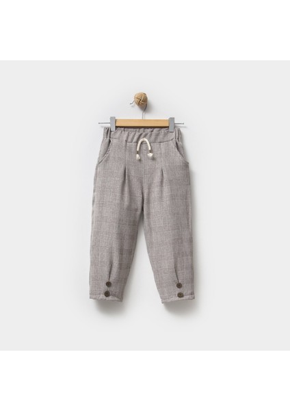 Unisex Ekoseli Beli Lastikli Pileli Bebek Pantolon fiyatları