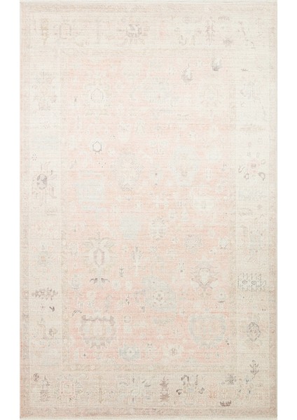 Grace GRC01 Pastel Özel Dokuma Otantik Doku ve Renklere Sahip Vintage Desenli Makine Halısı