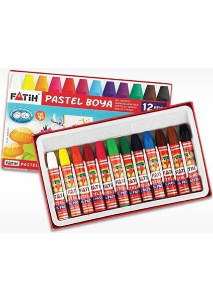 Fatih Pastel Boya 12 Renk King Size Yeni