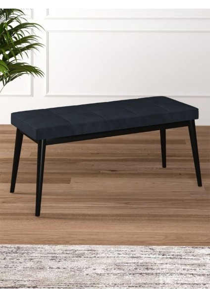 Tina Baby Face Modern Siyah Metal Ayak Bench Oturak 90X40, Ayakkabılık Bank, Yatak Ucu Puf