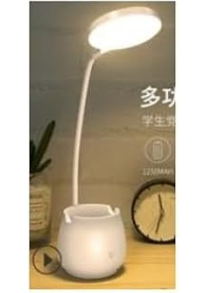 Beyaz USB Şarjlı Masa Lambası, Taşınabilir ve Kullanışlı Aydınlatma Seçeneği