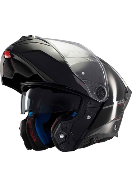 Atom 2 Sv Solid A1 Parlak Çene Açılır Kask