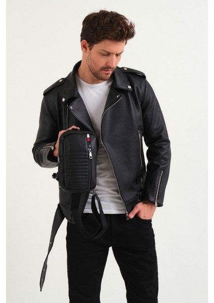 Şık ve Kullanışlı Deri Çapraz Omuz ve Göğüs Askılı Çanta, Zarif Tasarım.