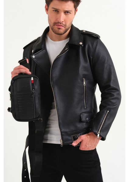 Şık ve Kullanışlı Deri Çapraz Omuz ve Göğüs Askılı Çanta, Zarif Tasarım.