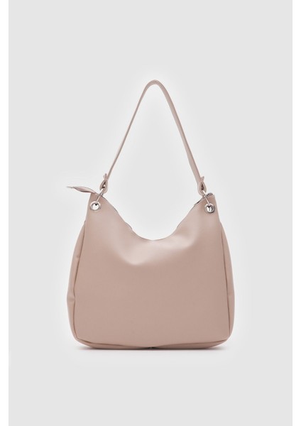 Şık Bej Oval Omuz Çantası, Günlük Kullanım Için Zarif ve Hafif Tasarım