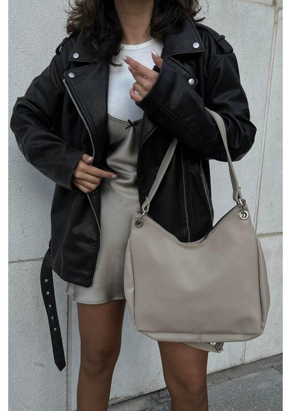 Şık Bej Oval Omuz Çantası, Günlük Kullanım Için Zarif ve Hafif Tasarım modelleri