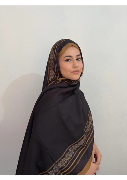 Etnik Düz Acıkahve Hardal Renk Şal modelleri