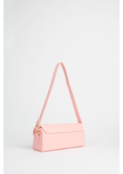 Pembe Dokulu Suni Deri Çıt Çıt Kapamalı El ve Omuz Çantası modelleri