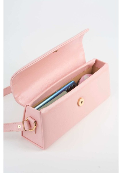 Pembe Dokulu Suni Deri Çıt Çıt Kapamalı El ve Omuz Çantası indirimleri