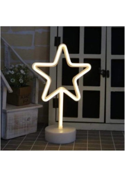 Neon LED Işıklı Yıldız Model Masa Lambası, Dekoratif ve Şık Tasarım fiyatları