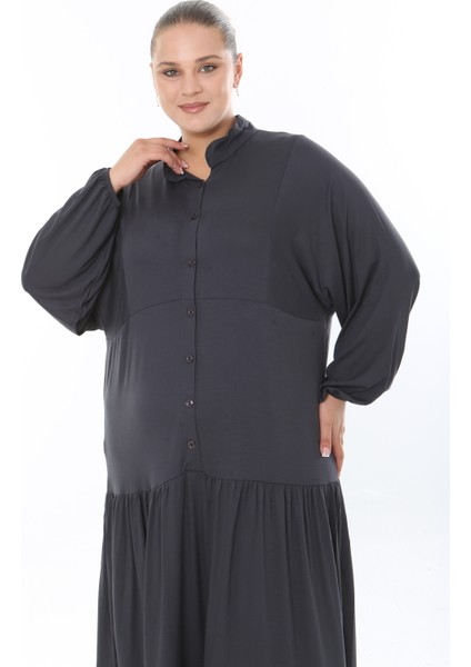 Kadın Likralı Viskon Büyük Beden Elbise modelleri