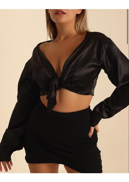 Kadın Bağlamalı Saten Bluz fırsatları