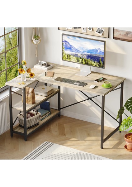 89310 120CM Çalışma Masası Bilgisayar Masası Oyuncu Masası Ders Laptop Lefkas Meşe