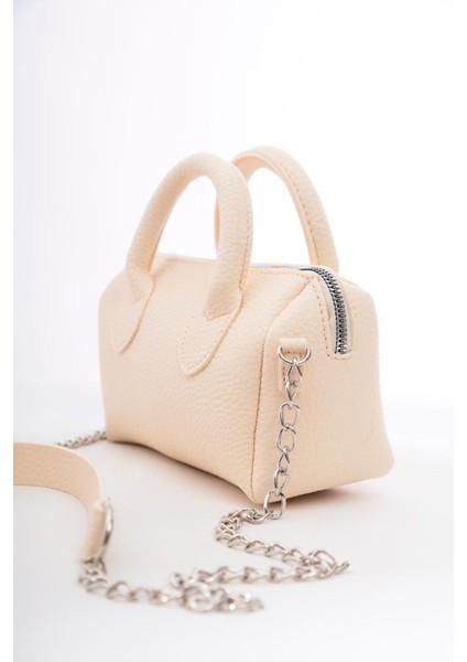 Bej Mini Şık Kadın El ve Omuz Çantası, Zarif ve Kullanışlı Tasarım