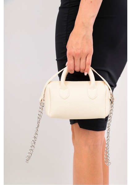 Bej Mini Şık Kadın El ve Omuz Çantası, Zarif ve Kullanışlı Tasarım