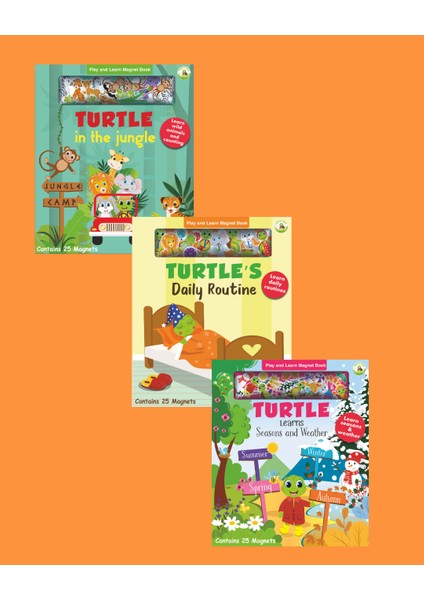 Play And Learn Magnet Book Serisi 3'lü (Jungle - Daily Routine - Seasons & Weather )