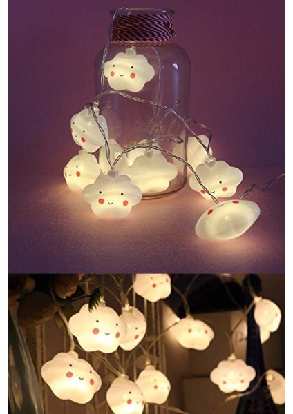 Mor Bulut Dekoratif LED Işık Zinciri - Parti ve Ev Süslemeleri