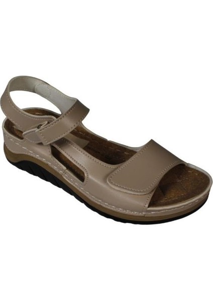 Yazkış Kadın Ten Çırtlı 3cm Topuklu Anne Sandaleti