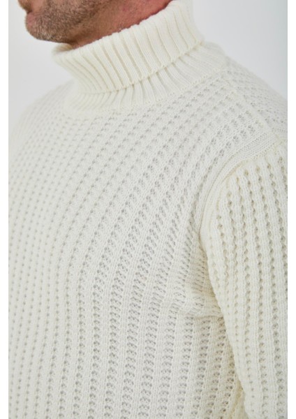 Nopenli Fitil Örgü Balıkçı Kazak -Beyaz modelleri