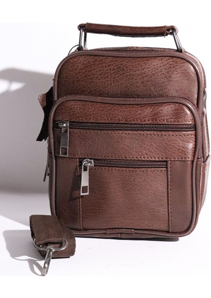 Ayarlanabilir Erkek Deri Çanta, El ve Omuz Kullanımı, Kahverengi indirimleri