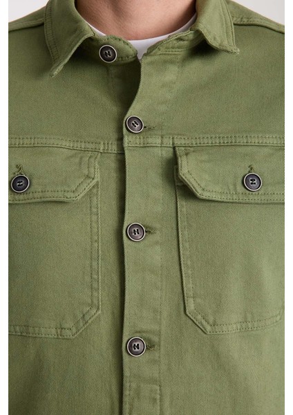 Brad Gabardin Kumaş Yan Cepli Erkek Kot Ceket - Haki modelleri