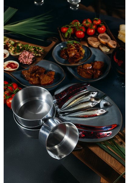 3 Lü Set Paslanmaz Çelik Kaçerola Sütlük ve Sosluk 12-14-16 cm Kırçıllı fiyatları