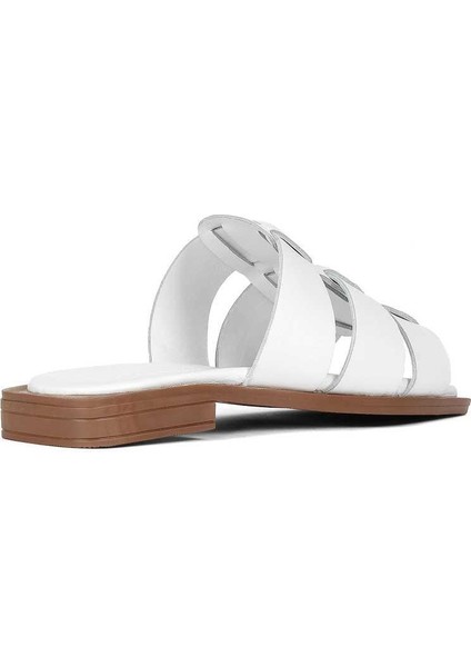 Kadın Beyaz Deri Terlik fırsatları